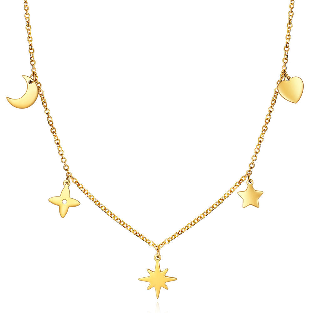 Damen Halskette mit charmanten Anhängern und feiner Gliederkette Shop Nory