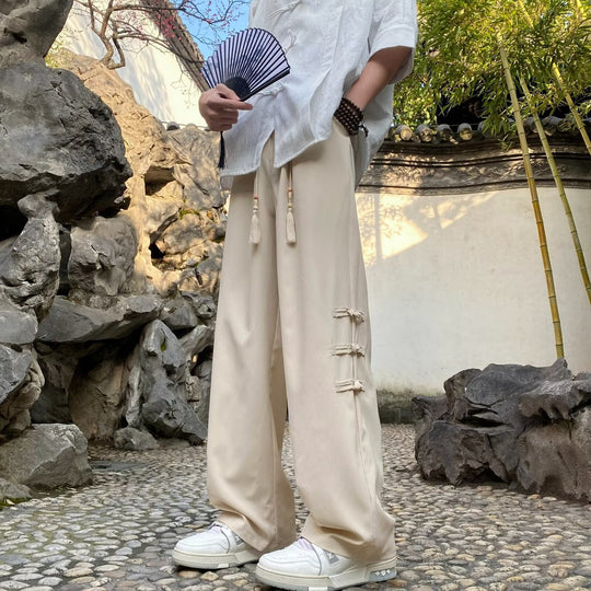 Herren Weitgeschnittene Freizeithose mit dekorativen Details Shop Nory