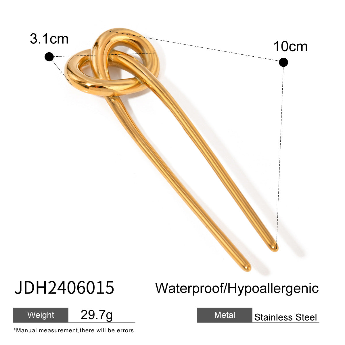 Damen Haarschmuck mit elegantem Knoten-Design aus hypoallergenem Edelstahl Shop Nory