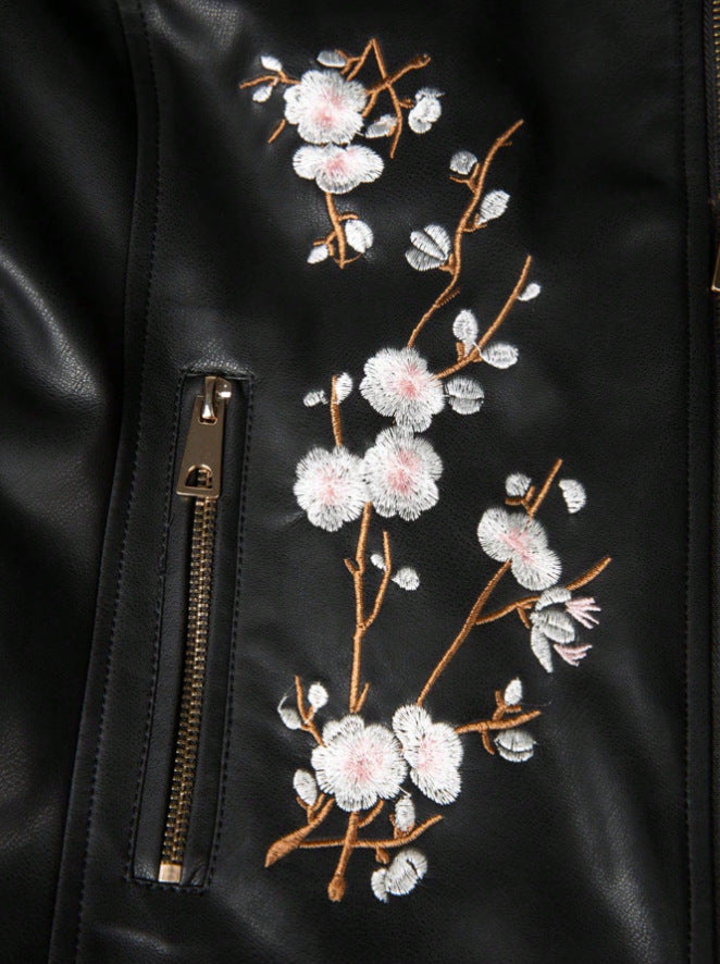Vegan-Lederjacke - Nieten Design - Reißverschlussdetails - Klassischer Biker Stil