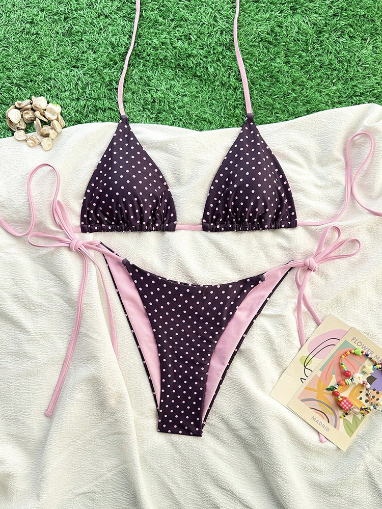Damen Triangel-Bikini-Set mit verstellbaren BindShopnoryändern und animalischem Design