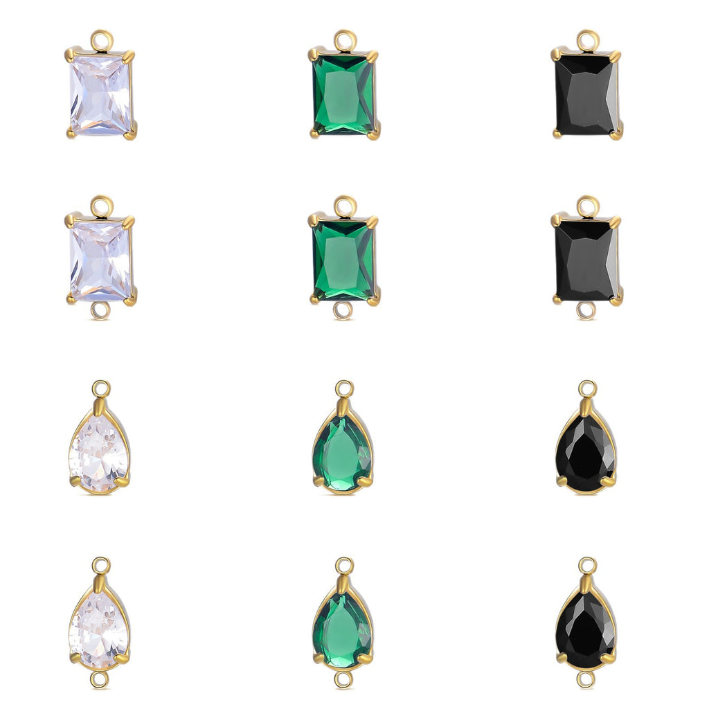 Damen Schmuckanhänger mit tropfenförmigem Kristall und elegantem Goldrahmen Shop Nory