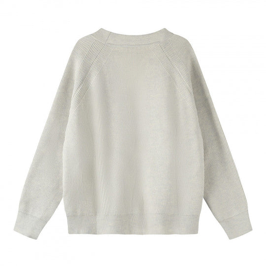 Unisex Boxy-Grobstrick-Cardigan mit V-Ausschnitt, Knopfleiste und Raglanärmeln Shop Nory