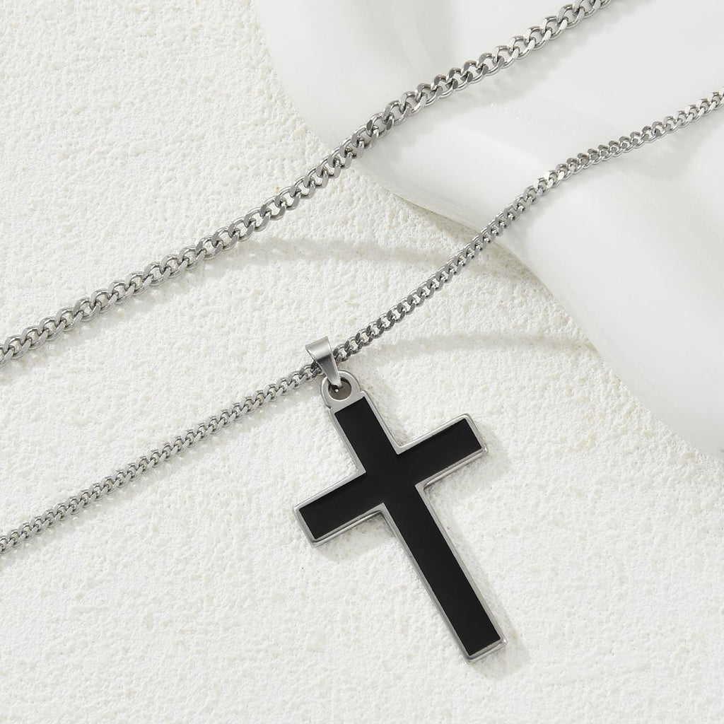 Damen Halskette im stilvollen, mehrlagigen Design mit Kreuzanhänger Shop Nory
