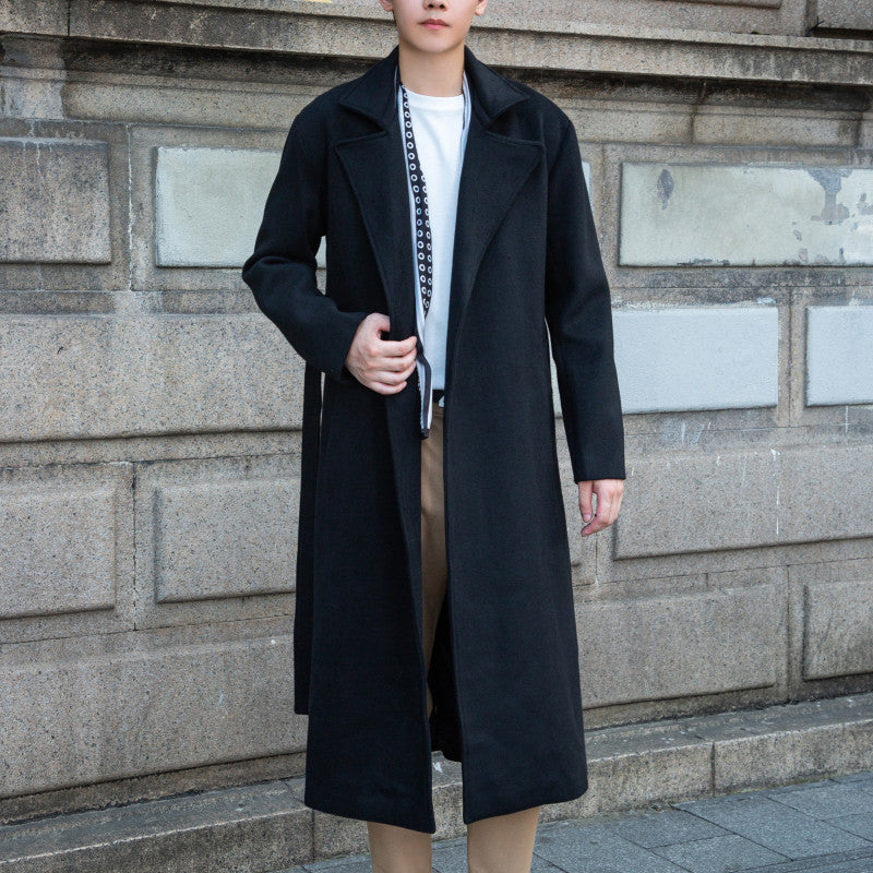 Herren Maxilanger Wollmix-Übermantel mit minimalistischer Silhouette und verdeckter Knopfleiste Shop Nory