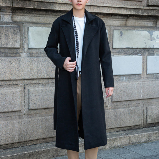 Herren Maxilanger Wollmix-Übermantel mit minimalistischer Silhouette und verdeckter Knopfleiste Shop Nory