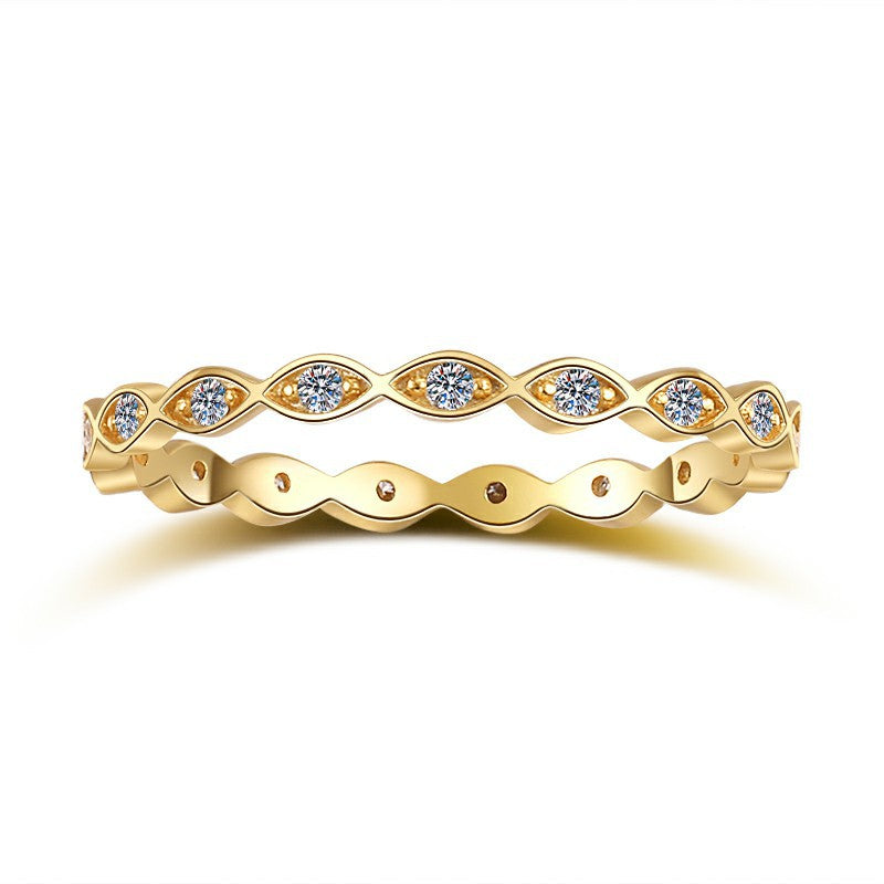 Damen Wellenförmiger Zirkonia-Ring Shop Nory