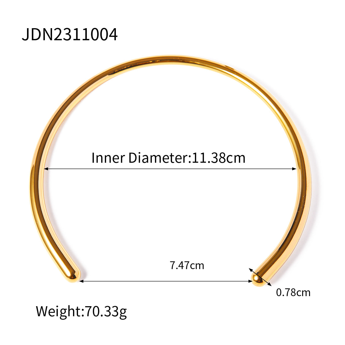Damen Offenes Armreif mit elegantem minimalistischen Design aus hypoallergenem Edelstahl Shop Nory