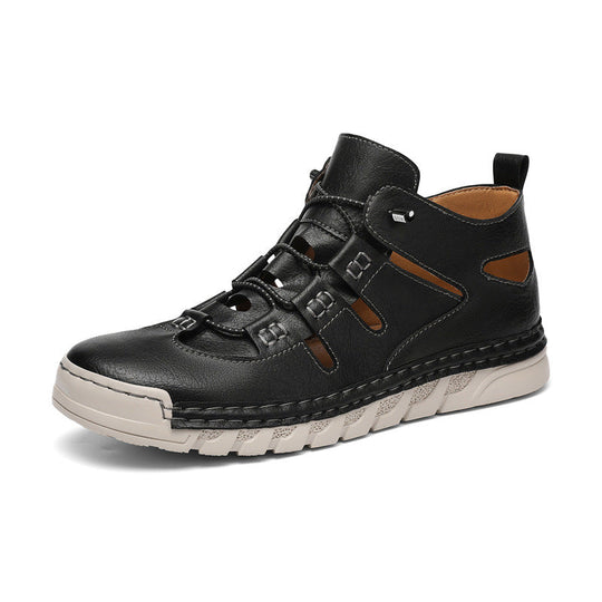 Herren Orthopädische Ledersandalen mit verstellbarem Riemensystem Shopnory