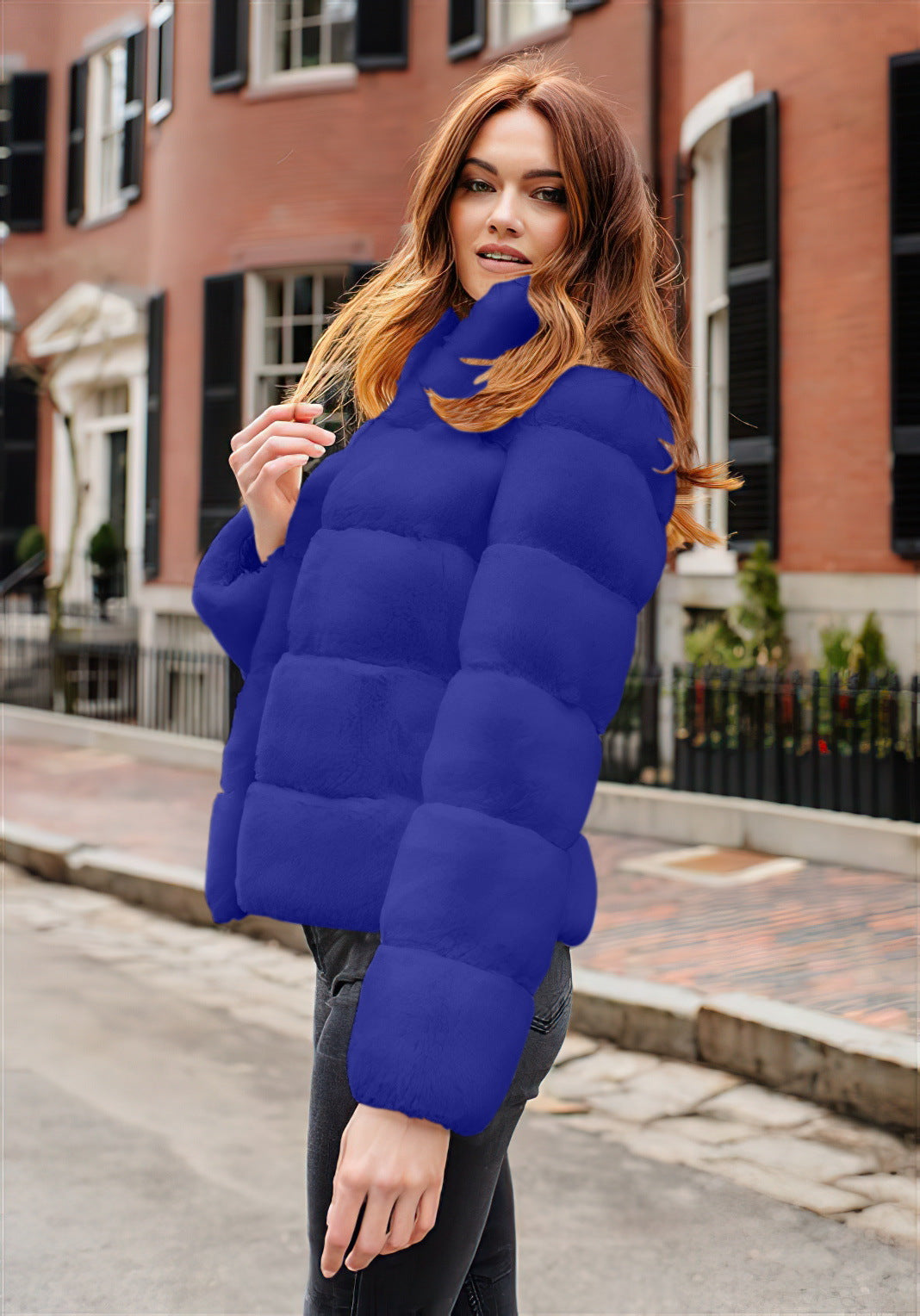 Damen Modische Daunenjacke mit hohem Kragen
