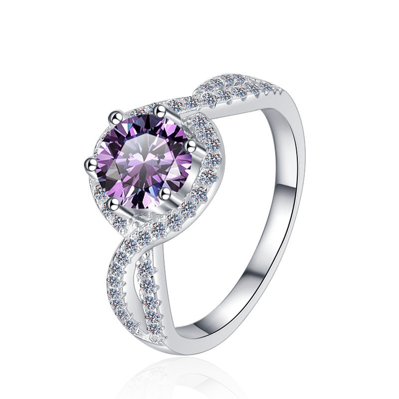 Damenring mit elegantem doppeltem Design und gediegenem Zirkonia-Besatz Shop Nory