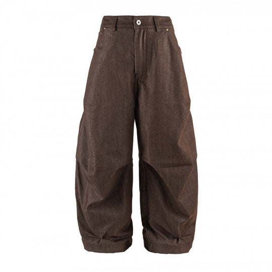 Damen Hochgeschnittene Ballon-Culotte aus strukturiertem Baumwollmix mit Kellerfalten Shop Nory