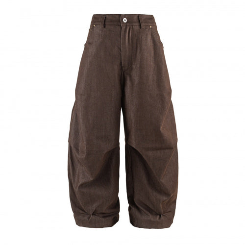 Damen Hochgeschnittene Ballon-Culotte aus strukturiertem Baumwollmix mit Kellerfalten Shop Nory