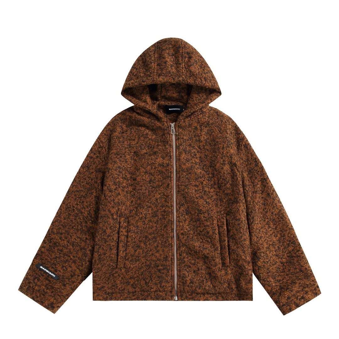 Damen Kapuzenblouson aus Wollmix mit voluminöser Struktur und Reißverschluss Shop Nory