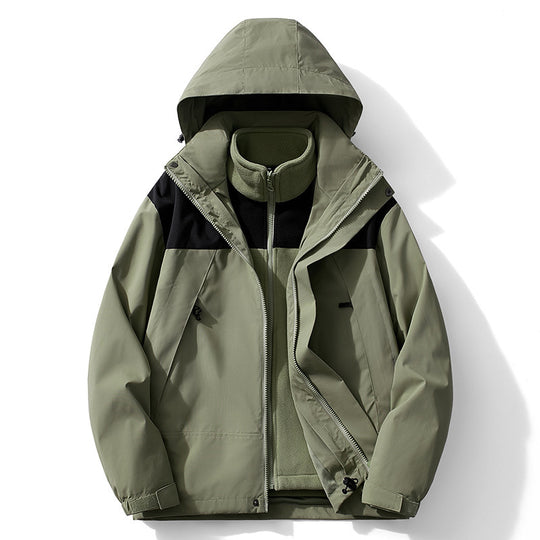 Herren zweilagige Softshell- und Fleece-Kombinationsjacke mit abnehmbarem Innenfutter und Kapuze Shop Nory