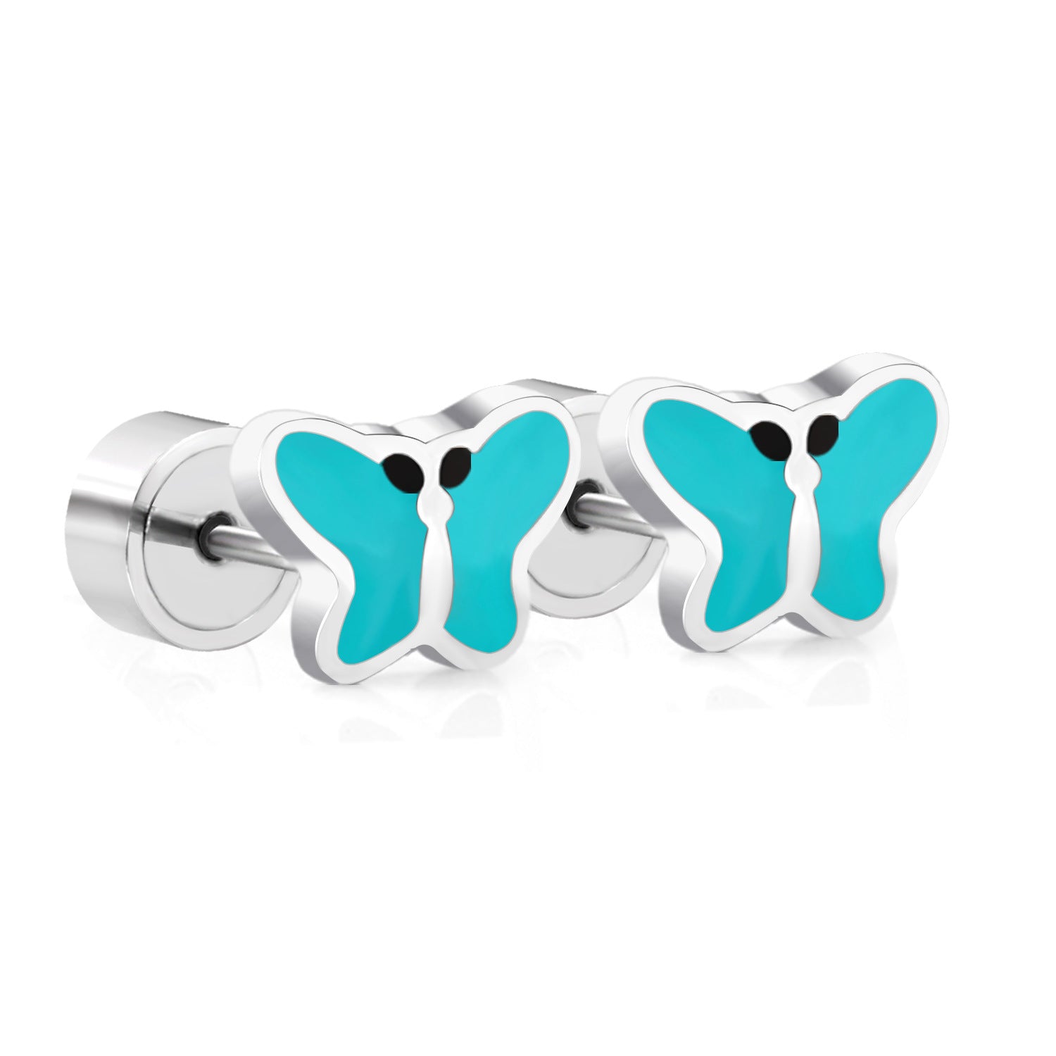 Damen Edelstahl Ohrstecker mit floralen Blumenmotiven und bunten Akzenten Shop Nory
