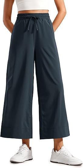Damen nan weite Culotte-Hose mit elastischem Bund, Tunnelzug und seitlichen Schlitzen Shop Nory
