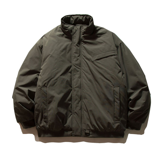 Herren Minimalistische Thermo‑Bomberjacke mit verdeckter Frontblende, hohem Stehkragen und Utility‑D‑Ring Shop Nory