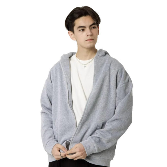 Herren nan minimalistischer Zip-Hoodie mit cleanem Oversize-Schnitt und weichem French-Terry-Futter Shop Nory
