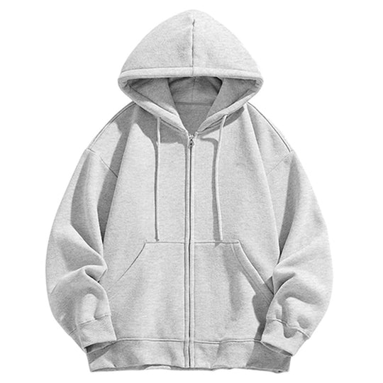 Herren Oversize Kapuzen‑Sweatjacke mit durchgehendem Reißverschluss und Kängurutasche Shop Nory