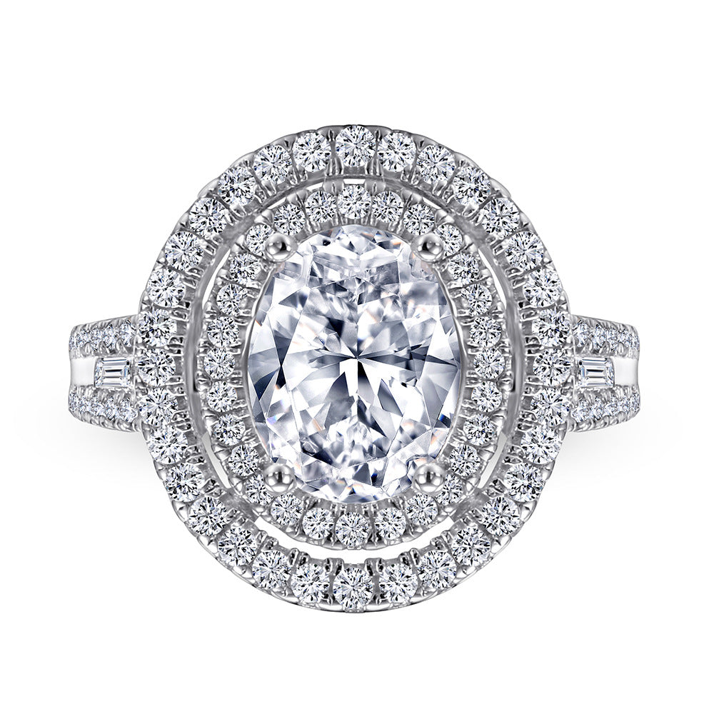 Damen Eleganter und funkelnder Verlobungsring mit ovalem Diamanten Shop Nory