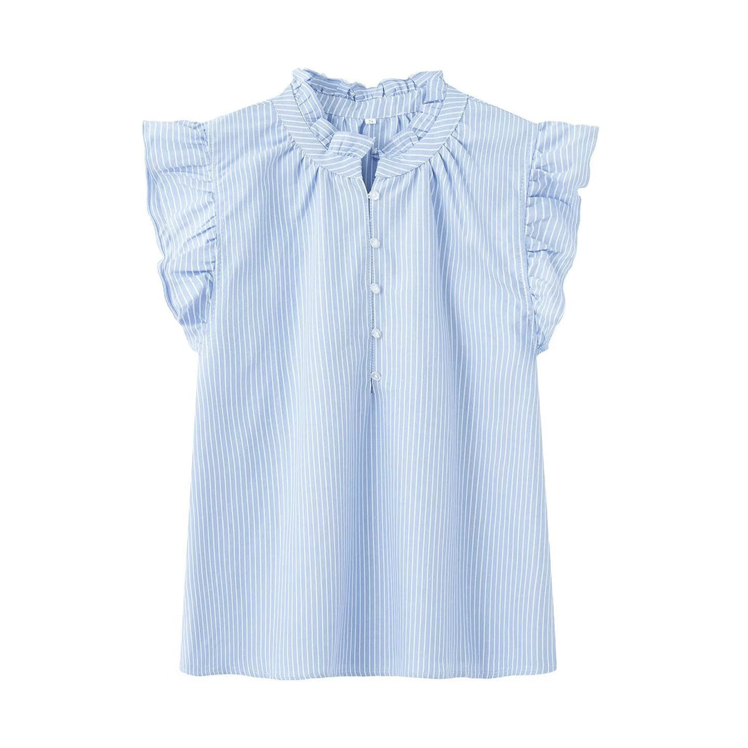 Damenbluse mit Rüschendetails und Knopfleiste
