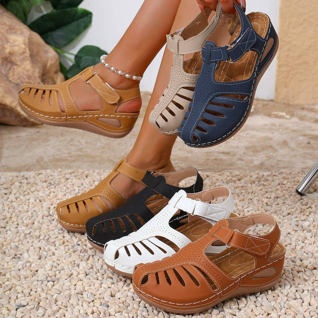 Damen Komfortable Sandalen mit anatomischem Fußbett und verstellbarem Riemendesign