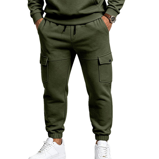 Herren Cargo-Jogginghose mit seitlichen Klappentaschen, Kordelzug und Elastischen Bündchen Shop Nory