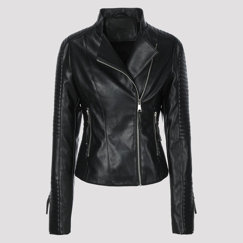 Damen Schmal geschnittene Bikerjacke mit gesteppter Ärmel- und Schulterpartie Shop Nory