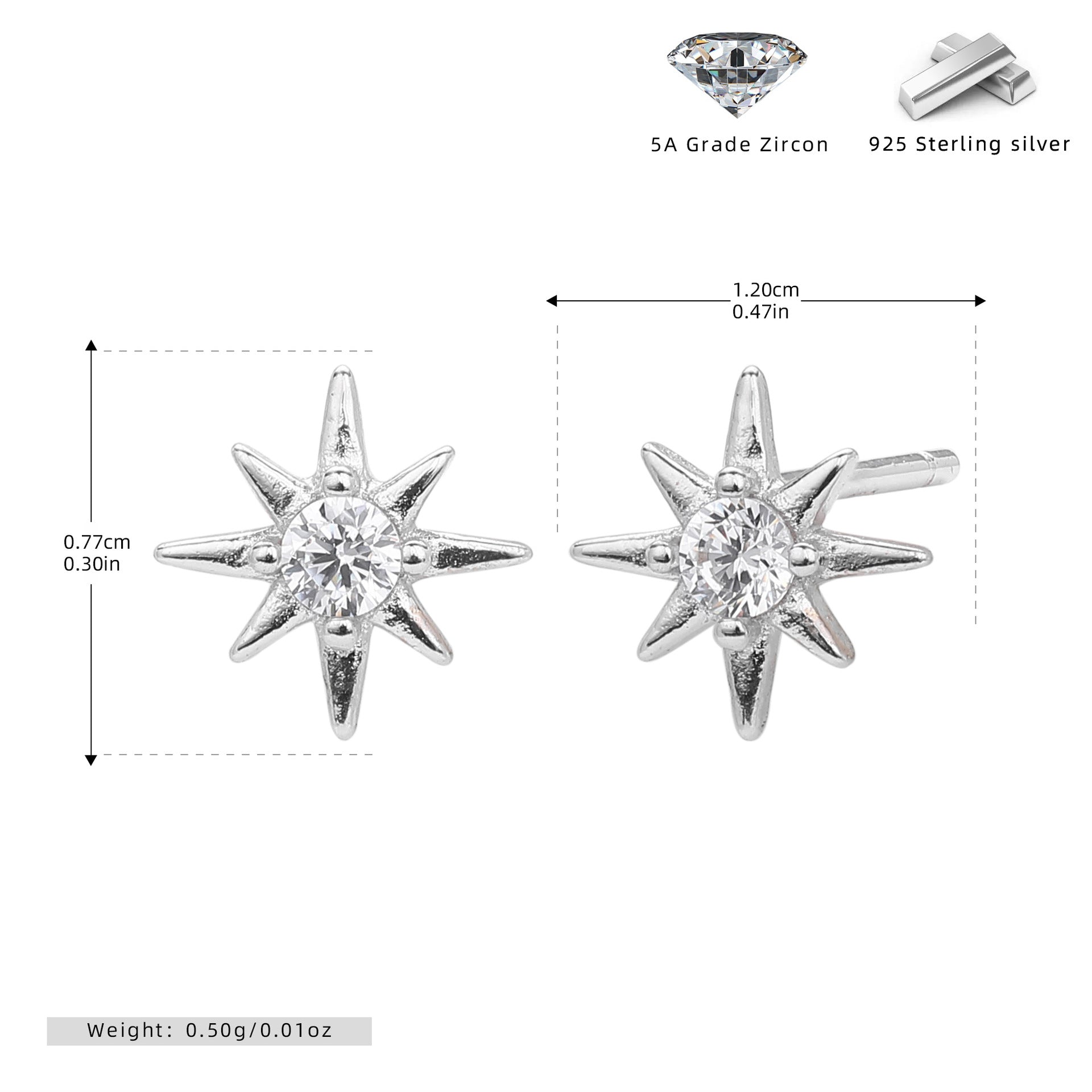 Damen Ohrstecker mit strahlendem Sternendesign Shop Nory