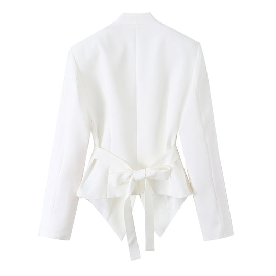 Damen nan taillierter Blazer mit asymmetrischem Saum und Wickeldetail Shop Nory