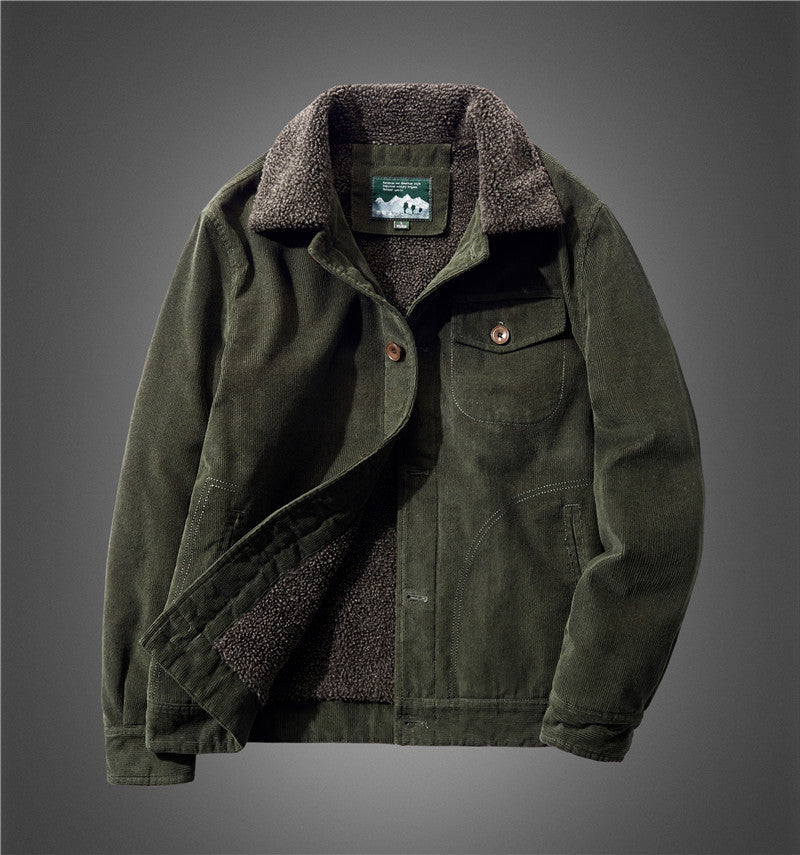 Herren Cord-Blouson mit durchgehendem Sherpa-Futter und Brustpattentasche Shop Nory