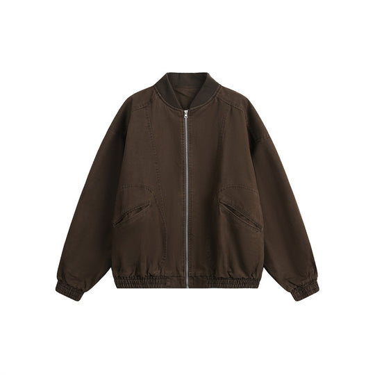 Unisex Kurz geschnittene Boxy‑Bomberjacke aus Baumwollmix mit Reißverschluss und elastischem Saum Shop Nory