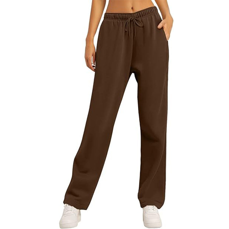 Damen nan hochwertige Relax-Hose mit hoher Taille, geradem Bein und integrierten Eingrifftaschen Shop Nory
