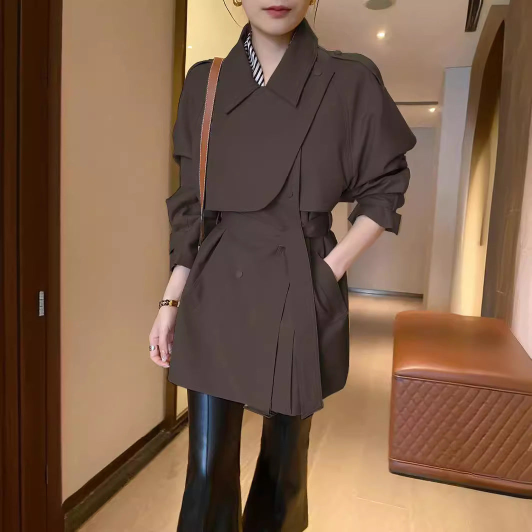 Damen Modernes Trenchcoat mit Taillengürtel Shop Nory