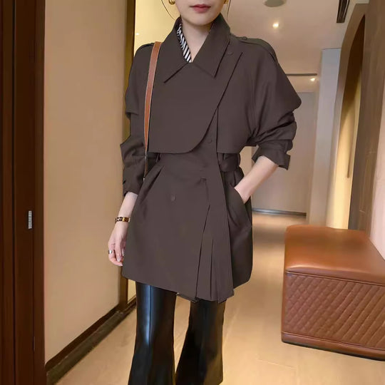 Damen Modernes Trenchcoat mit Taillengürtel Shop Nory