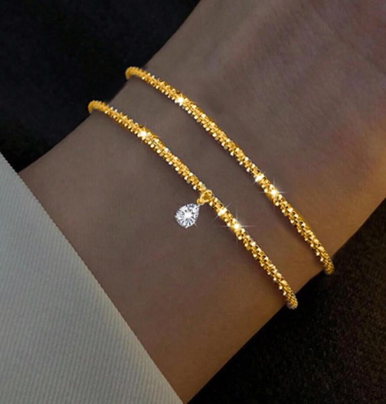 Damen Armreif-Set mit funkelnden Kristallen und zarten Gliederdesigns Shop Nory