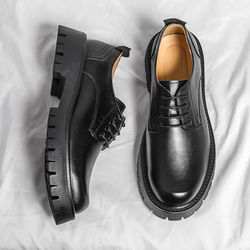 Damen modische Schnürschuhe mit robuster Plattformsohle und hochwertigem Leder