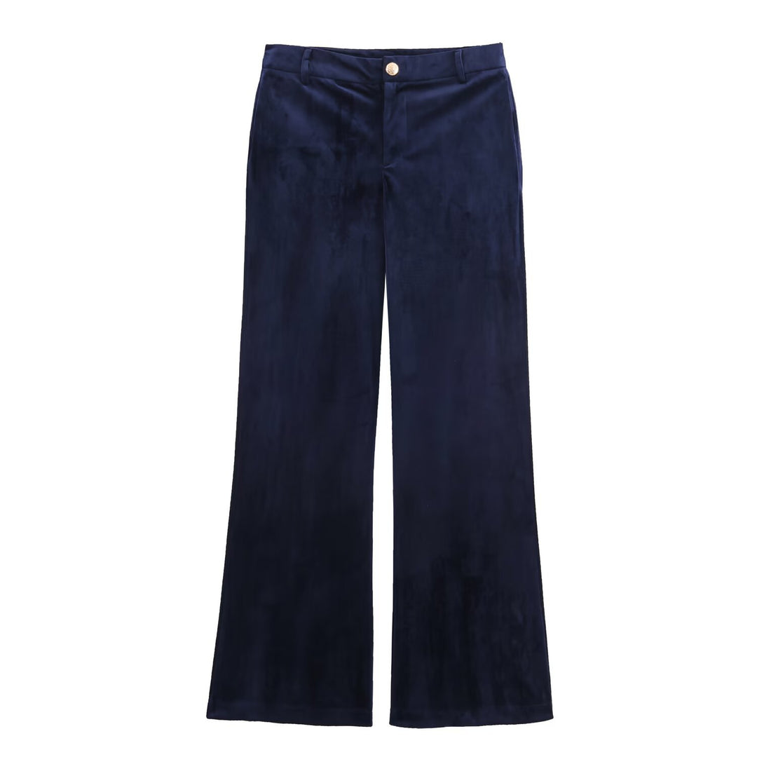 Damen Weite Samt-Hose mit hoher Taille und weitem Bein Shop Nory