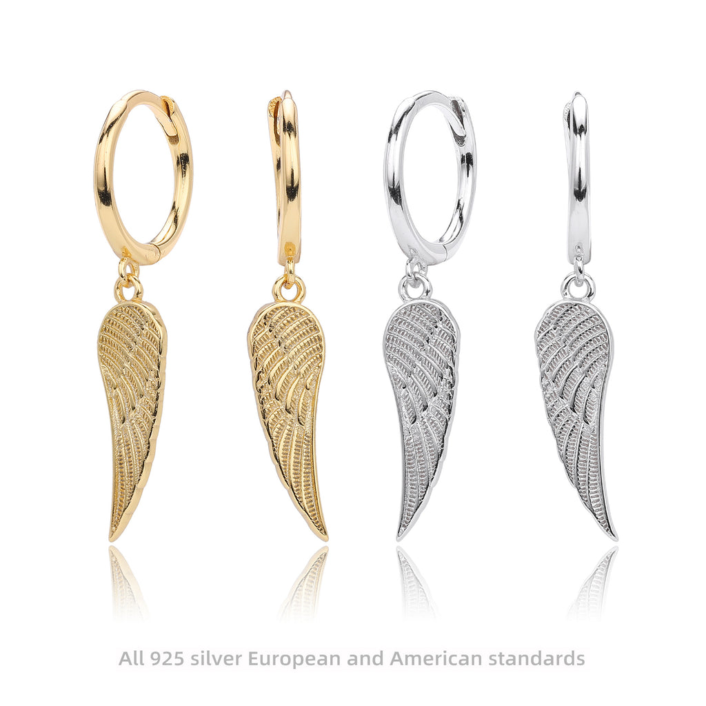 Damen Ohrhänger mit detailliertem Flügel-Design aus hochwertigem 925 Sterling Silber Shop Nory