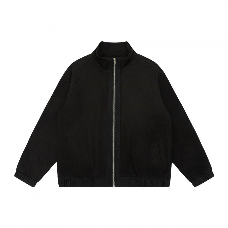 Unisex Kurz geschnittene Teddy‑Fleece‑Überjacke mit Stehkragen, durchgehendem Reißverschluss und elastischem Saum Shop Nory