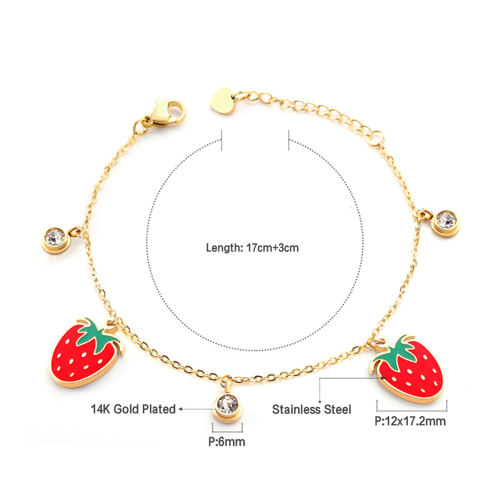 Damen Armband mit verspieltem Hotdog-Anhänger und goldfarbener Kettenstruktur Shop Nory