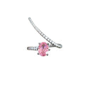 Damen eleganter Ring mit rosa Edelstein und funkelnden Zirkonias Shop Nory