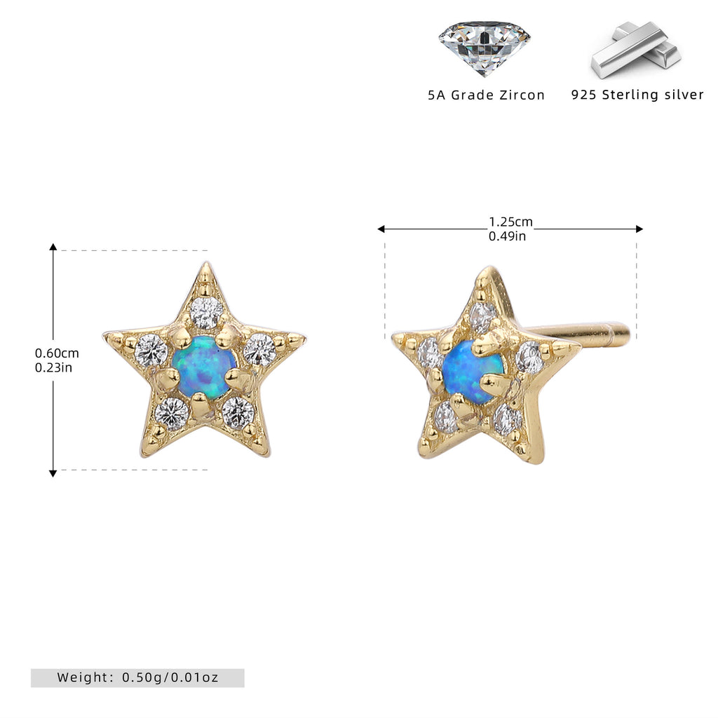 Damen Ohrstecker im strahlenden Sternendesign aus hochwertigem 925 Sterling Silber Shop Nory