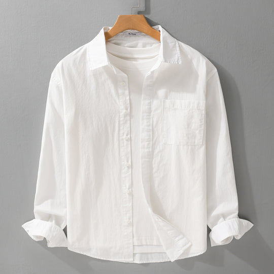 Herren Relaxed-Fit Baumwoll-Overshirt mit Kentkragen und Brusttasche Shop Nory