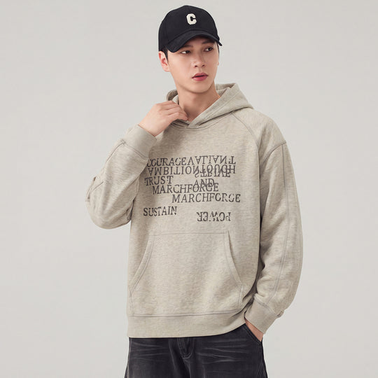 Herren Oversize Kapuzenpullover mit Statement-Print und Kängurutasche Shop Nory