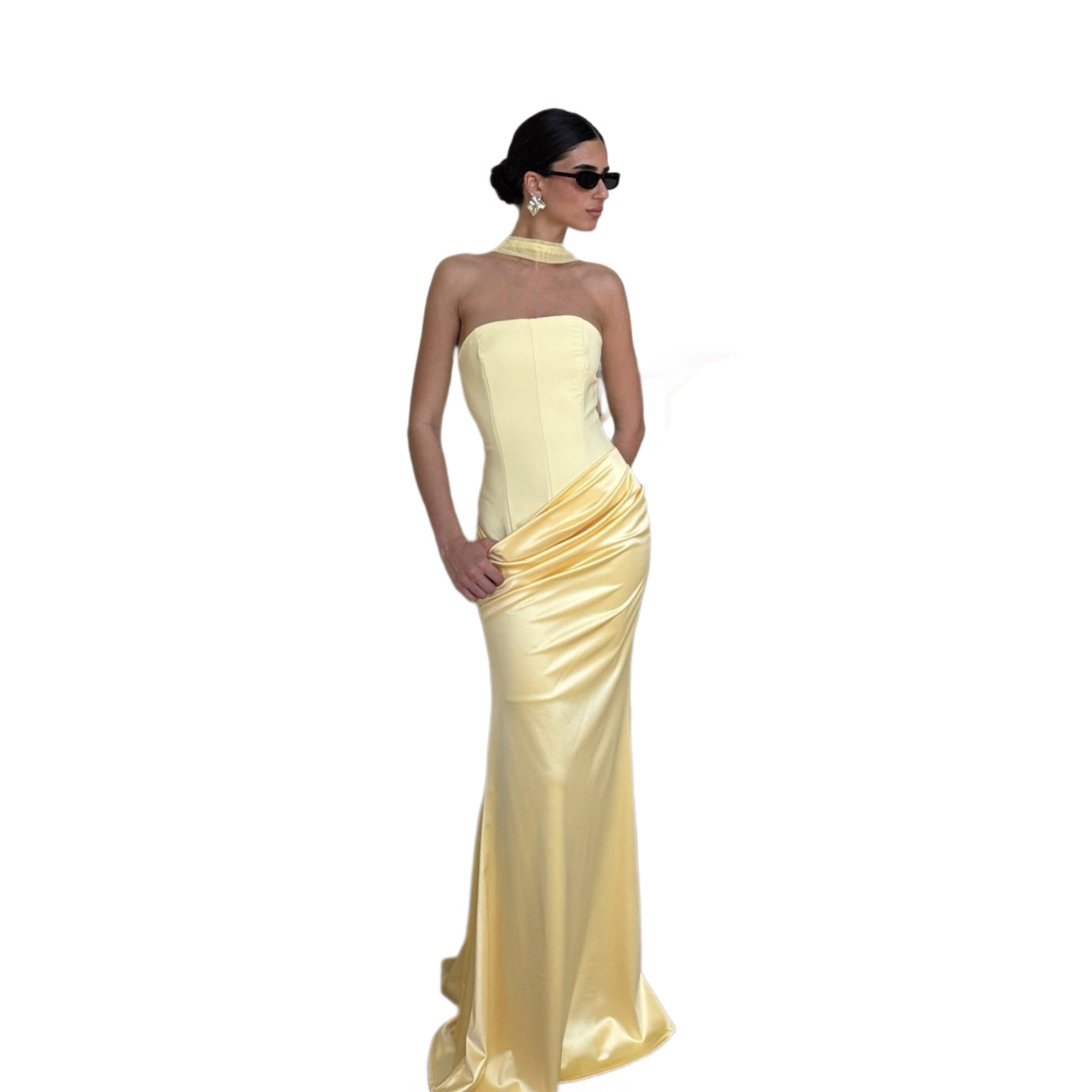 Damen Bodycon Abendkleid mit eleganter Drapierung Shopnory