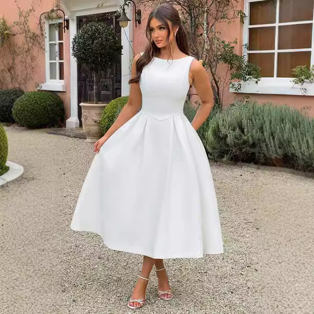 Damen Elegantes Maxikleid mit ausgestellten Ärmeln und raffiniertem Rock