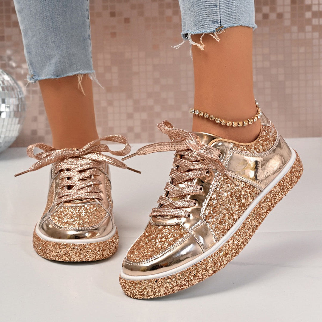Damen Glitzernde Sneakers mit atmungsaktivem Innenfutter