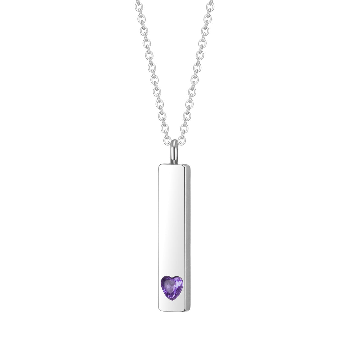 Damen Halskette mit modernem Rechteckanhänger und herzförmigem Zirkonia-Shop Nory